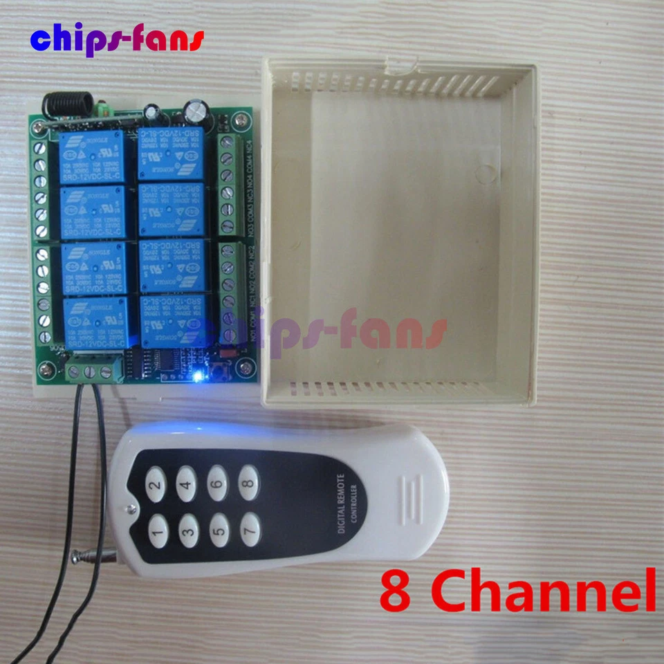 DC 12V 1/2/4//6/8/12/15 Channel Wireless RF Remote Control Transmitter+ Receiver - Image 3 of 4