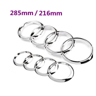Für Aud i Q5 Q7 A6 A7 A8 Satz V+H Gitter Abzeichen Ringe Logo Badge 285MM+216MM