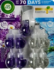 Air Wick Lavender Chamomile Fresh Waters, Warmer + 9 Scented Oil Refills