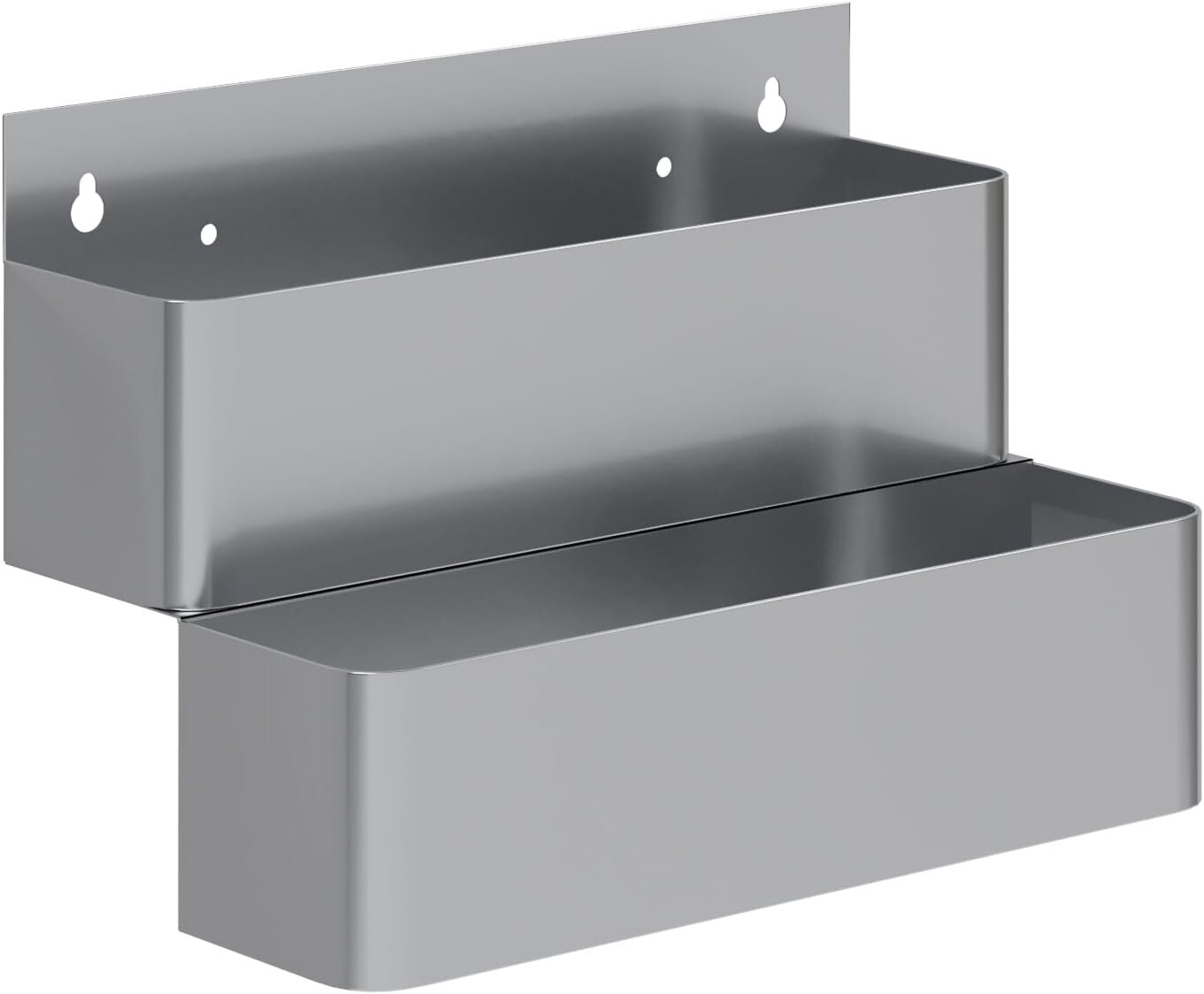 15&rdquo; Stainless Steel Double Tier Speed Rail Rack - NSF Bar Bottle Holder