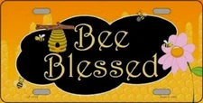 BEE BLESSED METAL NOVELTY LICENSE PLATE TAG