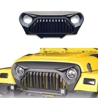 Für Jeep Wrangler TJ MK2 1997-2006 Frontgrill Kühlergrill Matt Schwarz