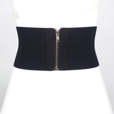 Women's Wide Elastic Belt Corset With Zip For Stretchy Dress