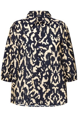 Ulla Popken große Größen Tunika 42+ helles champagner Bluse Oversized Hemdkragen