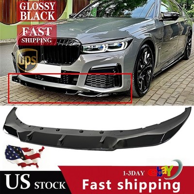 For BMW 740i 750i M760i M Sport LCI 19-21 R Style Front Bumper Lip Gloss Black