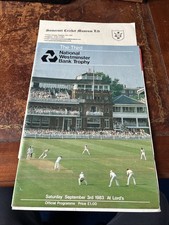 Scorecard & Programme 1983 - Kent v Somerset - NatWest Trophy Final