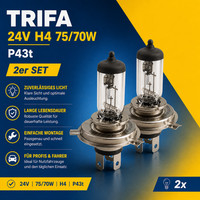 GlüHlampe H4 24V 75/70W P43T Trifa Halogenlampe GlüHbirne LKW Scheinwerfer 2X