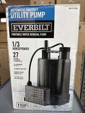 Everbilt HPEBAU33 1/3 HP Utility Pump Portable Water Removal Pump automatic off