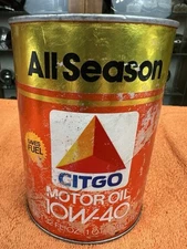 Vintage CITGO ALL SEASON MOTOR OIL ONE 1 QUART CAN Display Collect OLD Container