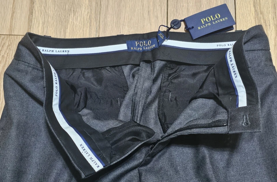 NWT Polo Ralph Lauren Women's Med Gray 100% Wool  30" Straight Tailored Trousers - Image 3 of 4