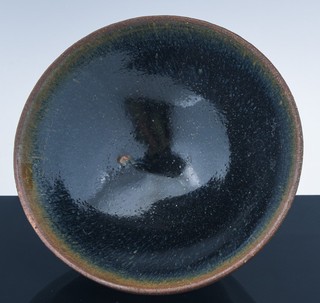 EARLY CHINESE CIZHOU BLACK HARE’S FUR FLAMBE GLAZED TEA BOWL SONG JIN DYNASTY 1