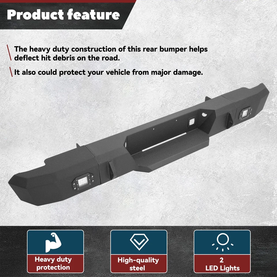 NEW Complete Rear Step Bumper for Chevy Silverado Sierra 2500HD 3500 1999-2007 - Image 3 of 4