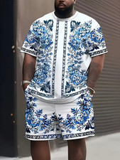 Men s Outfit 2 Piece Set Shirt  Shorts Set - Available Sizes 3XL BIG