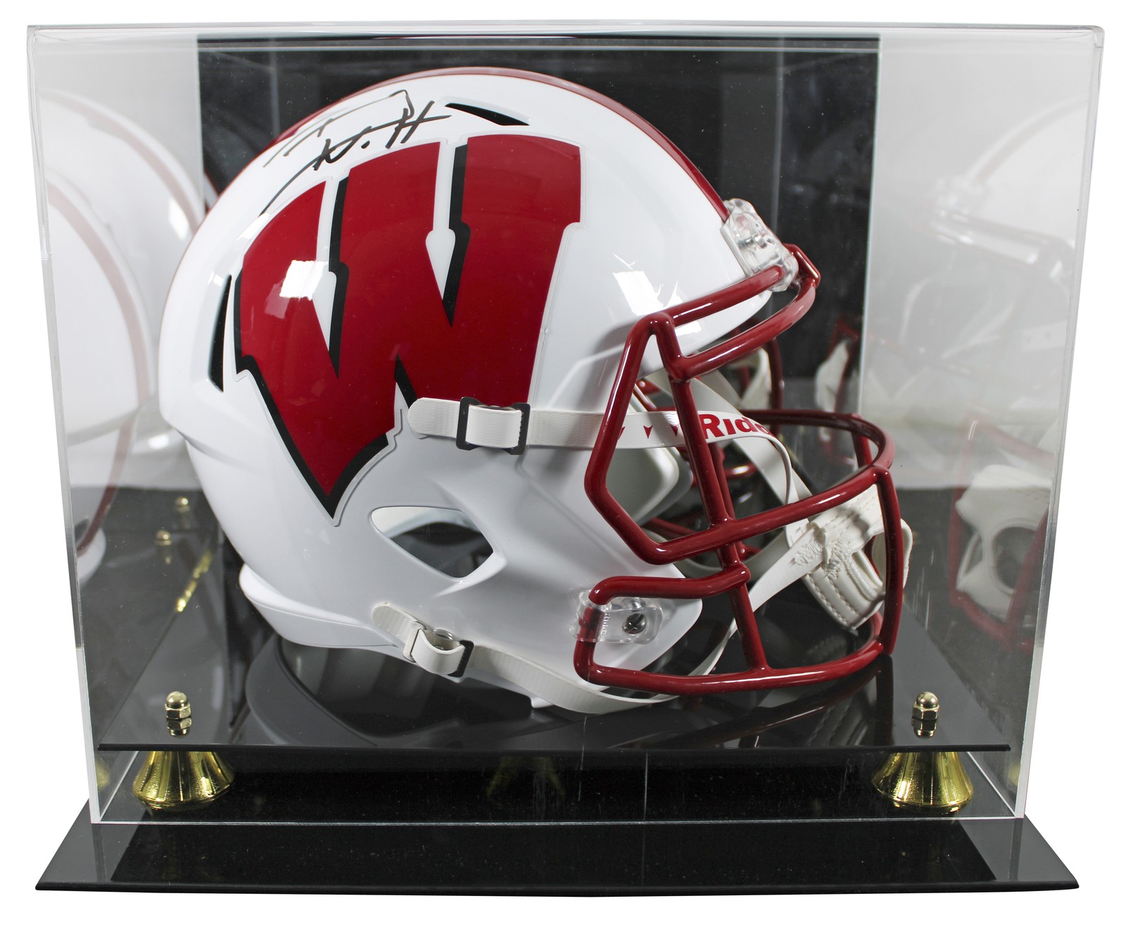 T.J. Watt Autographed Signed Wisconsin Badgers Wisconsin Full Size Speed Rep Helmet W/ Case BAS Witnessed 