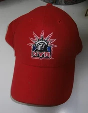 VTG 90s CCM New York Rangers Statue Of Lady Liberty Red Cap NHL Hockey