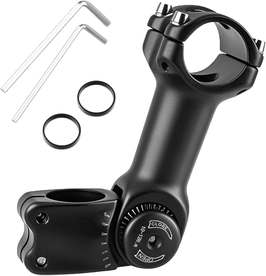 Attacco Manubrio Regolabile Bici Da Corsa 31,8 Mm 25,4 Mm Prolunga Manubrio MTB - Immagine 2 di 4