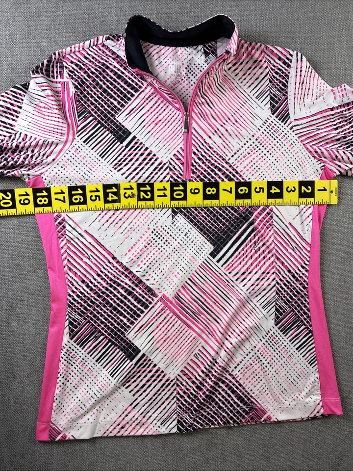 Pulôver feminino cauda etiqueta branca 1/4 zíper S colorido golfe pickleball corrida - Imagem 4 de 4