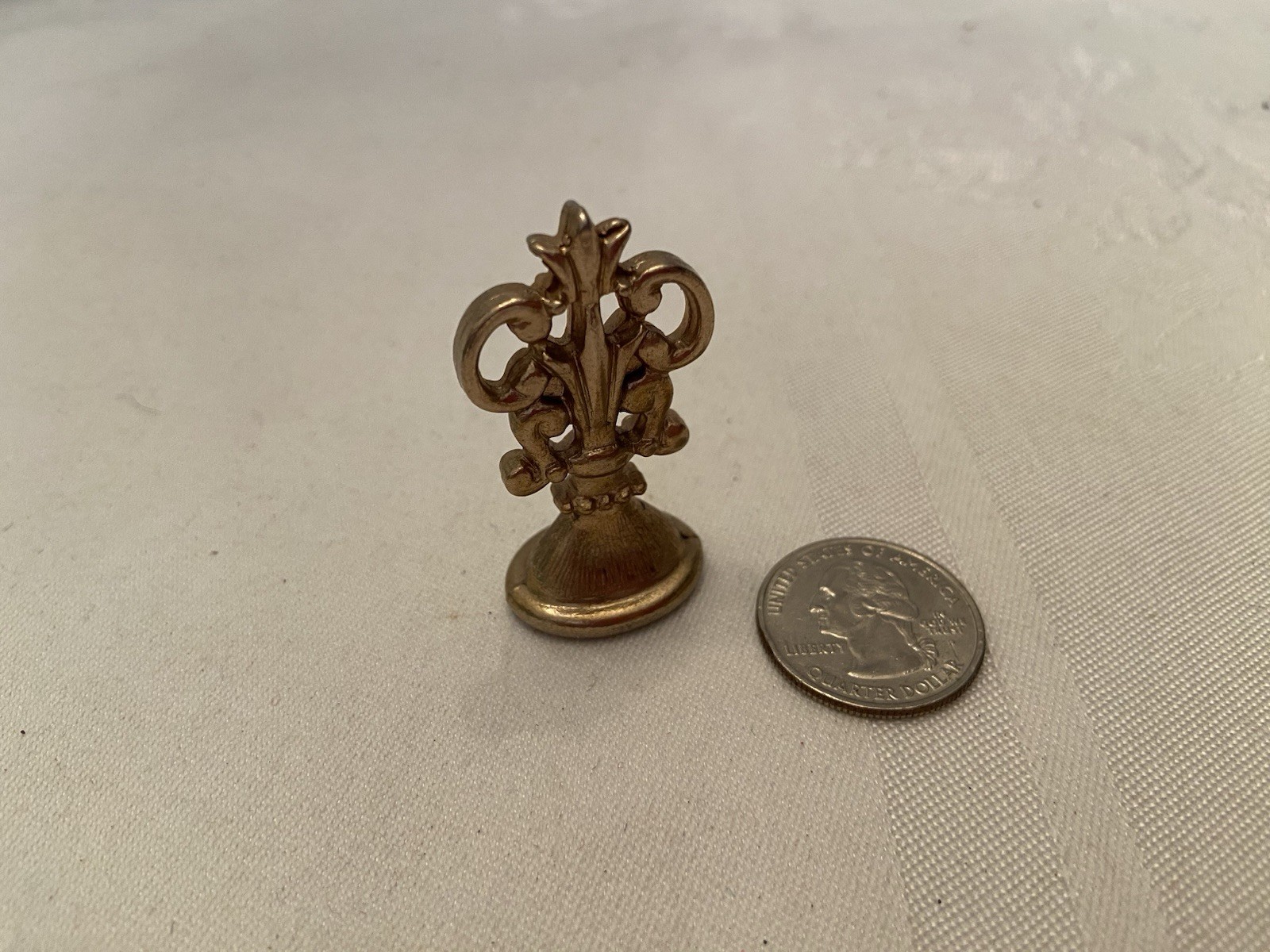 Vintage BRASS WAX SEAL STAMP Pair of Hearts 1 of 4