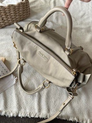 Miu Miu VITELLO LUX 2-way Handbag Shoulder bag White Leather | eBay