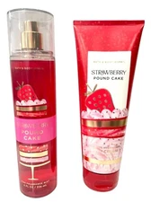 Bath & Body Works Strawberry Pound Cake Body Mist & Body Cream -packaging varies
