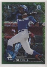 2016 Bowman Chrome Prospects Green Shimmer Refractor 43/99 Starling Heredia b9e