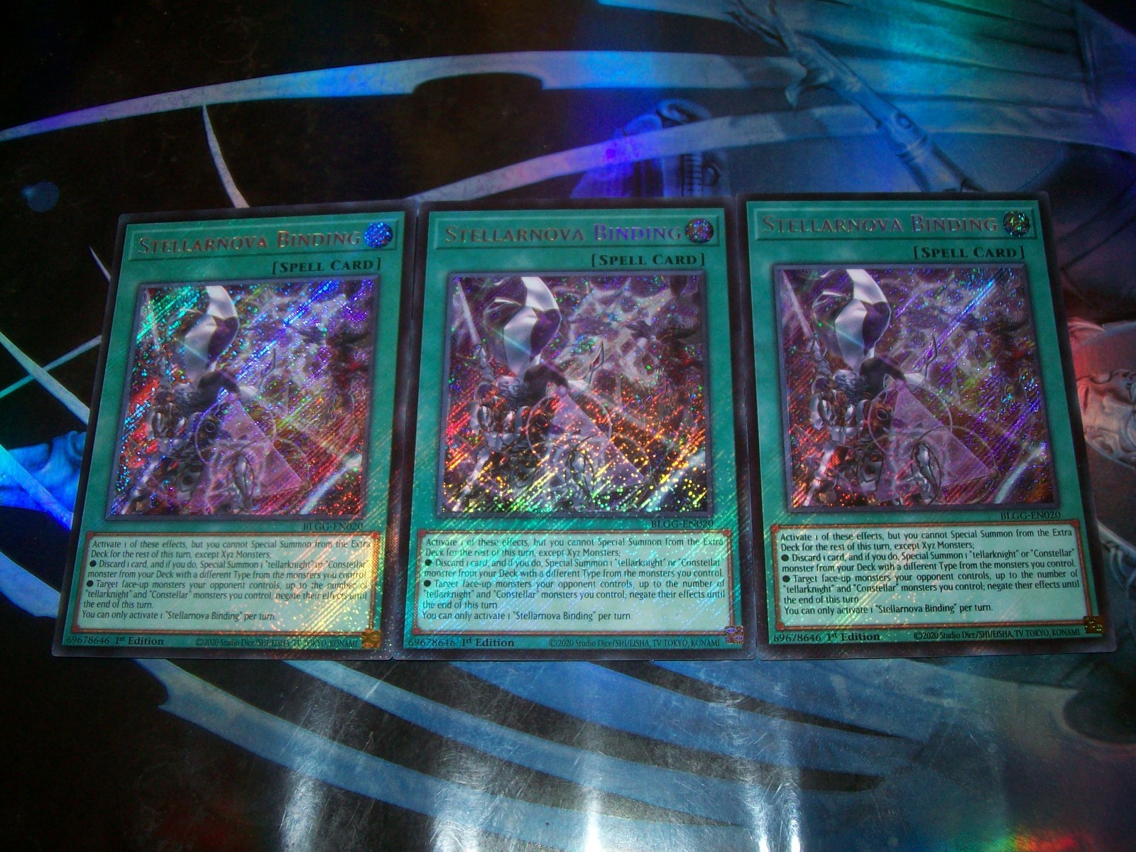 3x Stellarnova Binding 1st Edition Secret Rare BLGG-EN020 Yu-Gi-Oh!