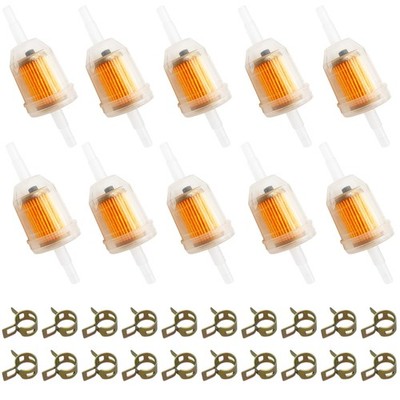 Strongthium 1/4'' 5/16'' Inline Fuel Filters with Magnet for 10pcs, clear 