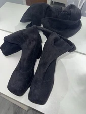 Black High Knee Boots for Women - Size 41 (US 10) - Stylish & Comfortable