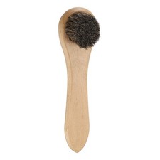 Shoe Cleaning Brush 6"x2" Beech Wood Horsehair Boot Polish Brushes, Brown