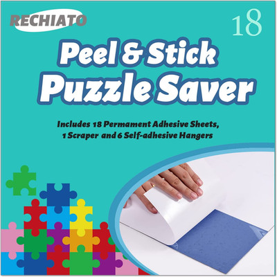 Preserve 3 X 1000 Puzzle Glue Sheets - 18 Peel and Stick Puzzle Saver Sheets, No