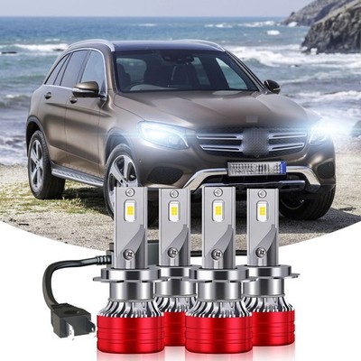 For Mercedes-Benz GLC300 2016-2020 4Pcs H7 H7 LED Headlight Lamps High Low Bulb