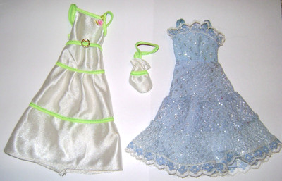 Lot of 2 VTG GENERIC FASHION DOLL GOWNS Fit 12 in Doll like Tammy! Free Shipping