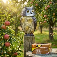 Owl Decoy Statue Protect Garden Yard Scare Birds Away Pigeon Repellent Scarecrow