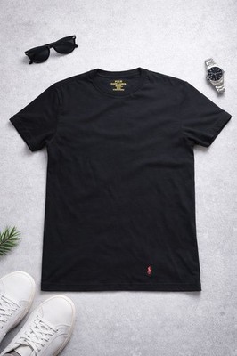Polo Ralph Lauren T-Shirt Schwarz size M  Red Pony Logo   Classic Premium Basic