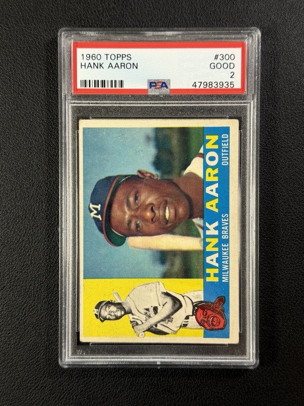 1960 Topps  Henry "Hank" Aaron #300 Graded PSA 2 Good