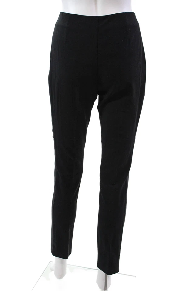 Vera Wang Womens Wool Side Striped Zipped Double Hook and Eye Pants Black Size 6 - Image 3 of 4