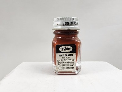Testors Enamel Flat Model Paint Rust 1185 Glass Bottle 1/4 Fl Oz. .25 Oz