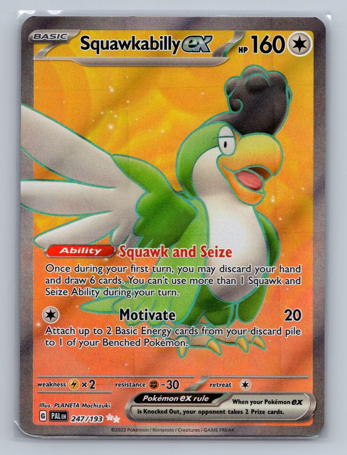 Squawkabilly ex - Ultra Rare SV02: Paldea Evolved 247/193 NM