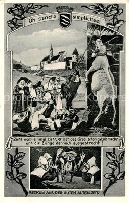 Beckum Westfalen Kirche Beckum aus der guten alten Zeit Karikaturen Oh sancta si