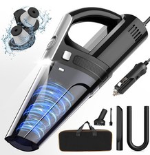 Portable Car Vacuum Cleaner 7000PA DC 12V Corded LED Light w Accessories