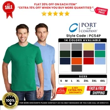 Port & Company PC54P Men's Cotton Pocket Short Sleeve Soft Comfort T-Shirt