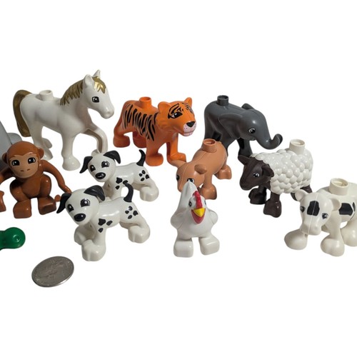 Lot of 12 Lego Duplo Animals Croc Tiger Whale Horse Pig Dog Goat Monkey Chicken - Picture 3 of 3
