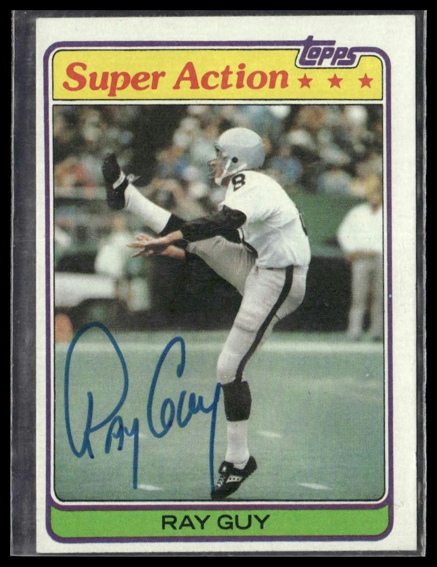 1981 Topps #186 Ray Guy -Hand Signed Autograph