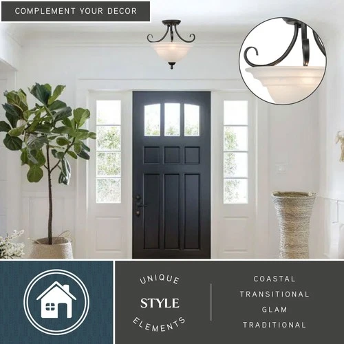 Vaxcel Lighting CF65353 Babylon 3 Light Semi-Flush Indoor Ceiling - Bronze - Picture 10 of 11