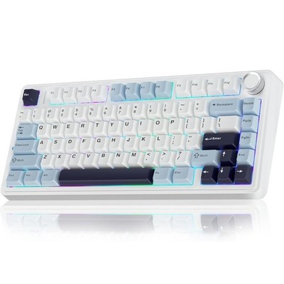 Aula F75 Wireless Mechanical Keyboard, Glacier Blue, Reaper Switch, 80 Key 75%