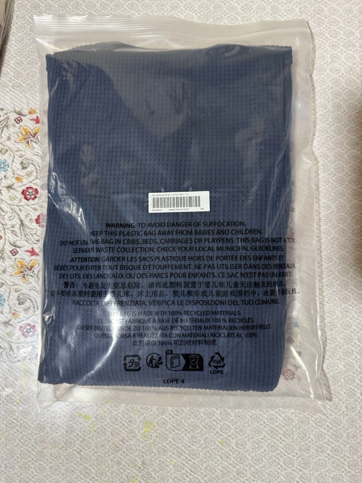 Supreme POLARTEC сетки L/S футбол верхний темно-синий SS25 размер XXL вышитый логотип - Изображение 4 из 4