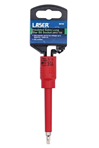 "Laser Insulated Extra Long Star Bit Socket 3/8\" D T25"-image