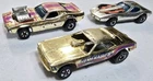 3 Hotwheels Blackwall Lot Gold Rodger Dodger Hemi Hauler Corvette Vintage
