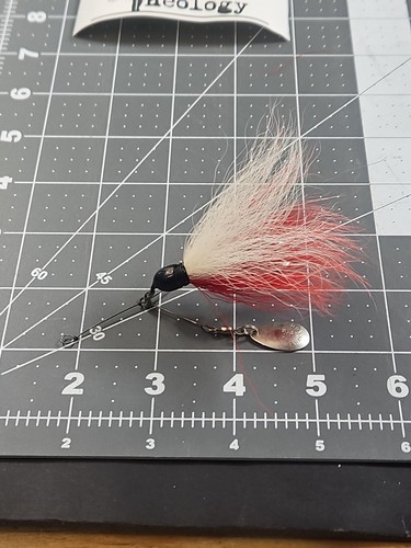 Spinners Shannon Twin Spinners de Colección Raros • Rojo Blanco Bucktail EE. UU. GUC F1 - Imagen 6 de 11