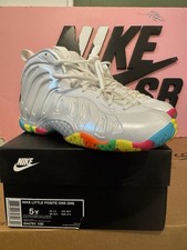 Nike Air Foamposite one White Fruity Pebles 5y 644791-100 White Pink Orange